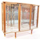 1940S MID CENTURY WALNUT & GLAZED DISPLAY CABINET