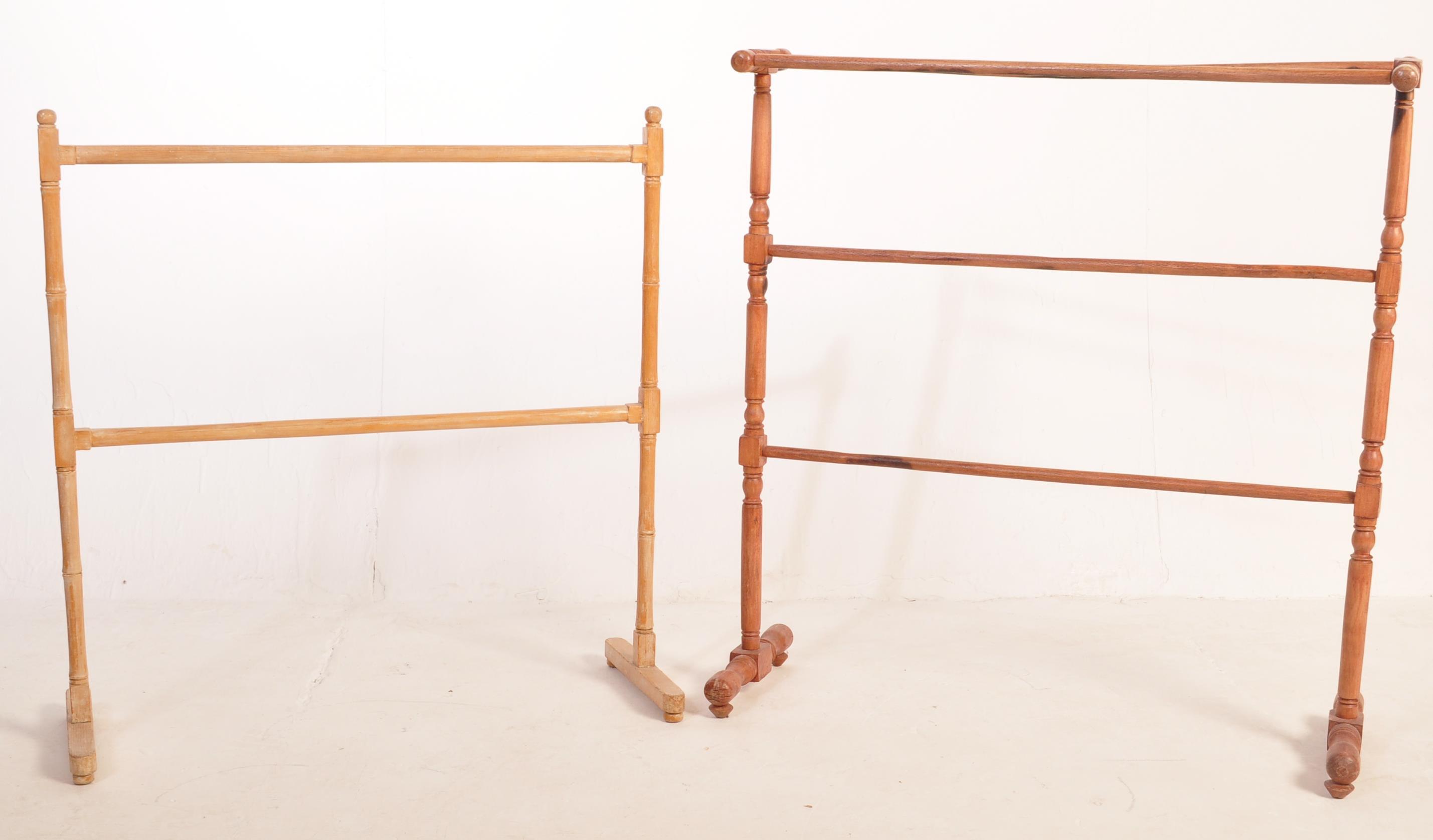 VICTORIAN 19TH CENTURY PINE TOWEL RAIL STAND & OTHER