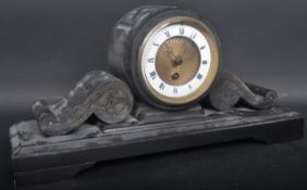 VICTORIAN 19TH CENTURY 24HR MOVEMENT SLATE MANTEL CLOCK