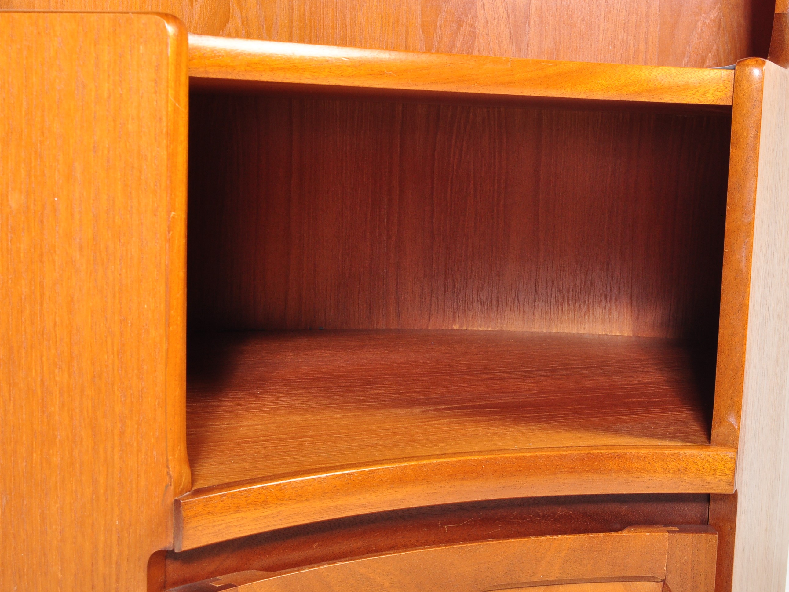 NATHAN - SQUARES PATTERN - RETRO VINTAGE TEAK CORNER BOOKCASE - Image 4 of 7