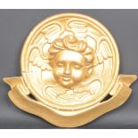19TH CENTURY FRENCH CARVED GILT CHERUB HANGING PLAQUE