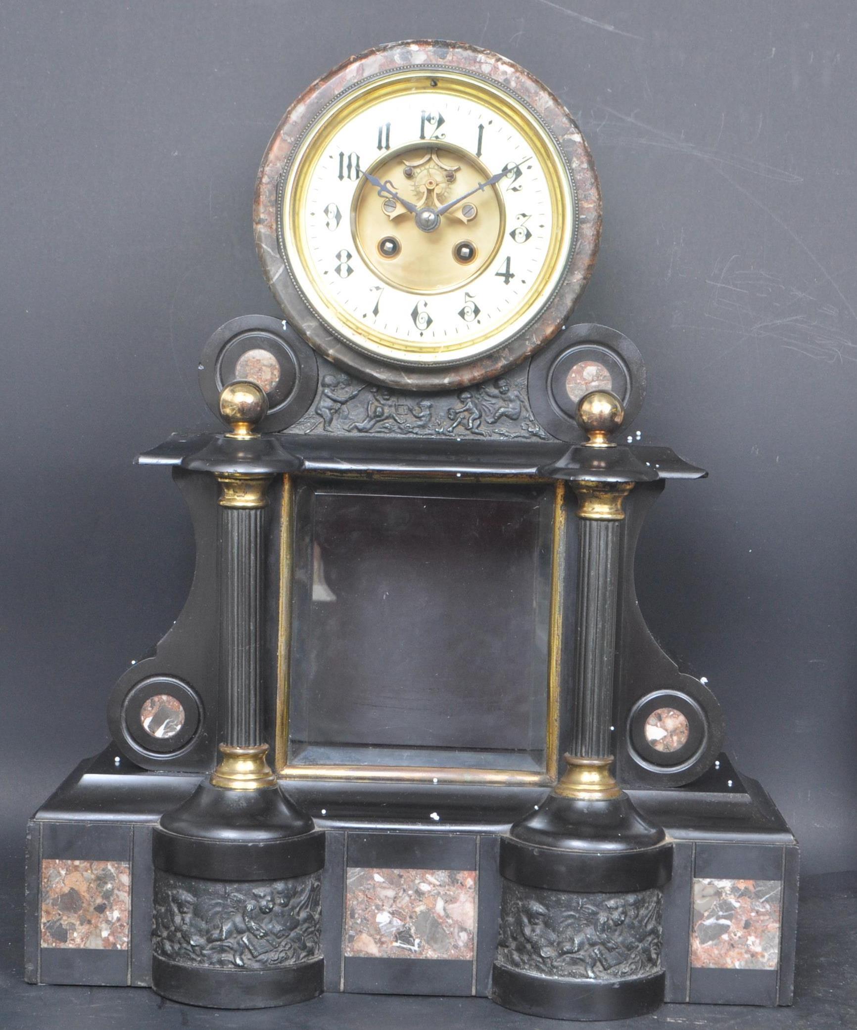 19TH CENTURY CLASSICAL SLATE MANTLE CLOCK