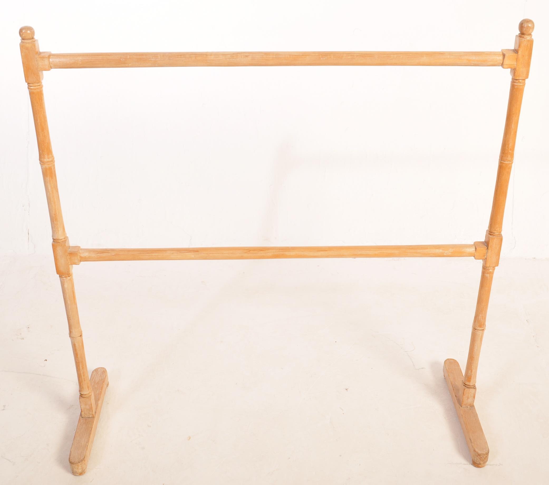 VICTORIAN 19TH CENTURY PINE TOWEL RAIL STAND & OTHER - Image 3 of 6