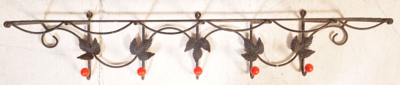 VINTAGE 20TH CENTURY CIRCA 1950S EBONISED METAL COAT RACK