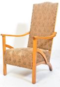 1930'S HEALS STYLE BEECH WOOD FIRESIDE ARMCHAIR