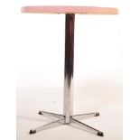 RETRO PINK FORMICA AND TUBULAR CHROME CAFE SIDE TABLE