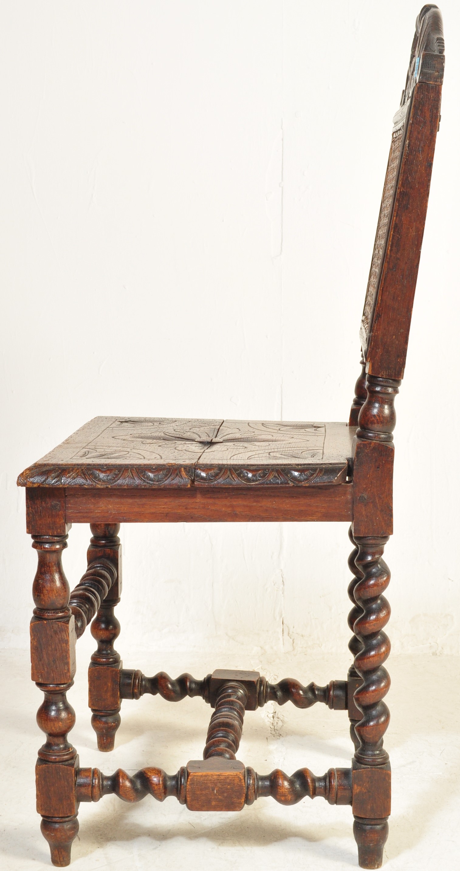19THE CENTURY CONTINENTAL MAHOGANY CARVED HALL CHAIR - Image 7 of 7