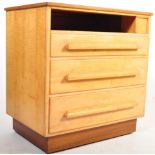 20TH CENTURY BLOND WOOD SCHOOL PLAN CHEST OF DRAWERS