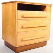 20TH CENTURY BLOND WOOD SCHOOL PLAN CHEST OF DRAWERS