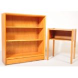 RETRO 20TH CENTURY TEAK BOOKCASE & BEDSIDE TABLE