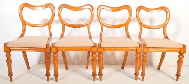 4 VICTORIAN LIGHT MAHOGANY BALLOON BACK DINING CHAIRS