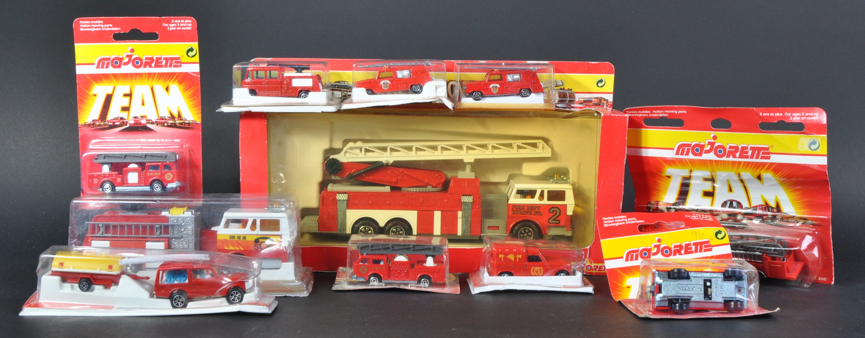 COLLECTION OF ASSORTED MAJORETTE DIECAST MODEL FIRE ENGINES