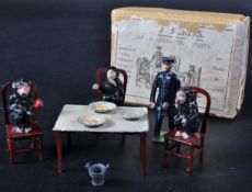 VINTAGE TAYLOR & BARRETT LEAD TOY SET CHIMPANZEE TEA PARTY