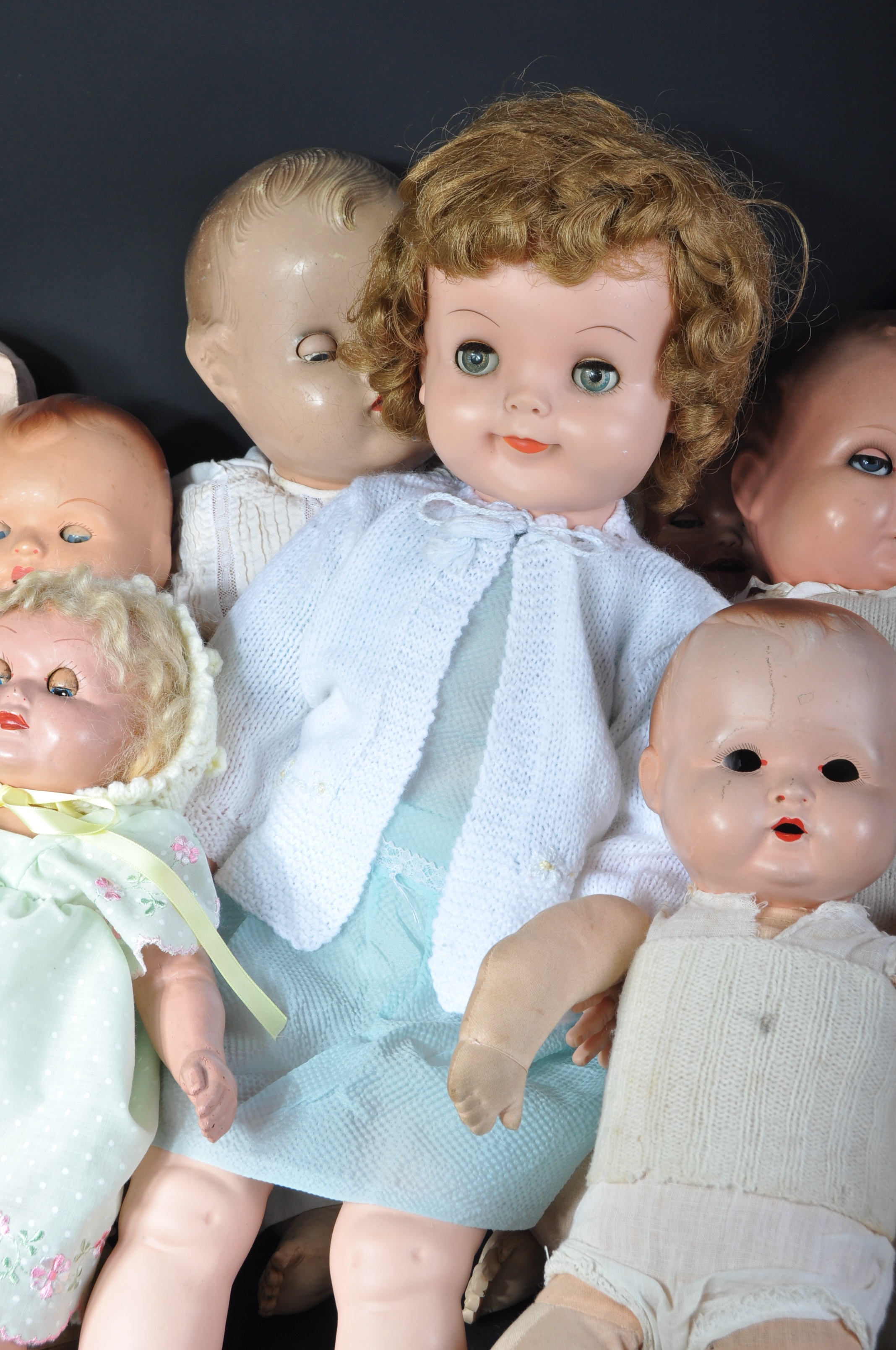 COLLECTION OF X12 VINTAGE BISQUE HEADED DOLLS - Image 3 of 7