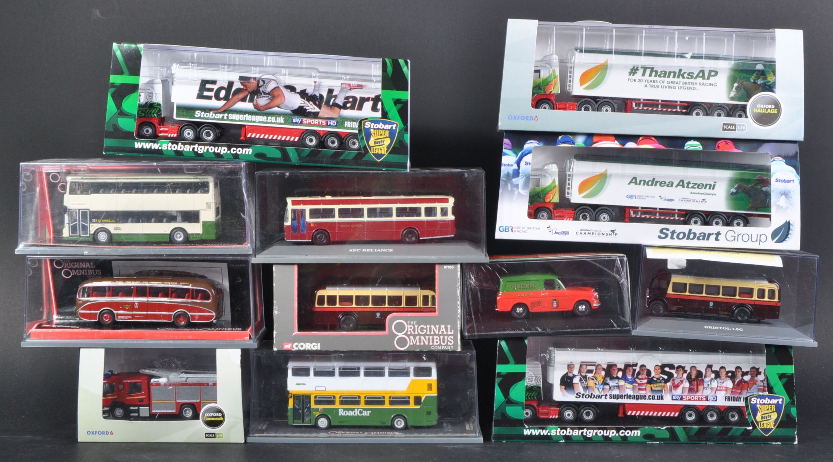 COLLECTION OF CORGI & OXFORD DIECAST MODEL CARS AND BUSES