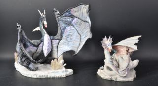 TWO VINTAGE HOLLAND STUDIO CRAFT ENCHANTICA DRAGONS