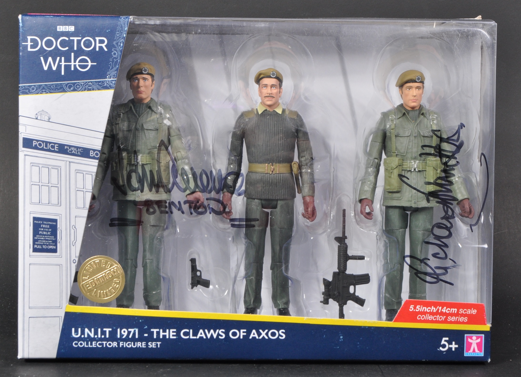 DOCTOR WHO - JOHN LEVENE & RICHARD FRANKLIN - SIGNED ACTION FIGURES