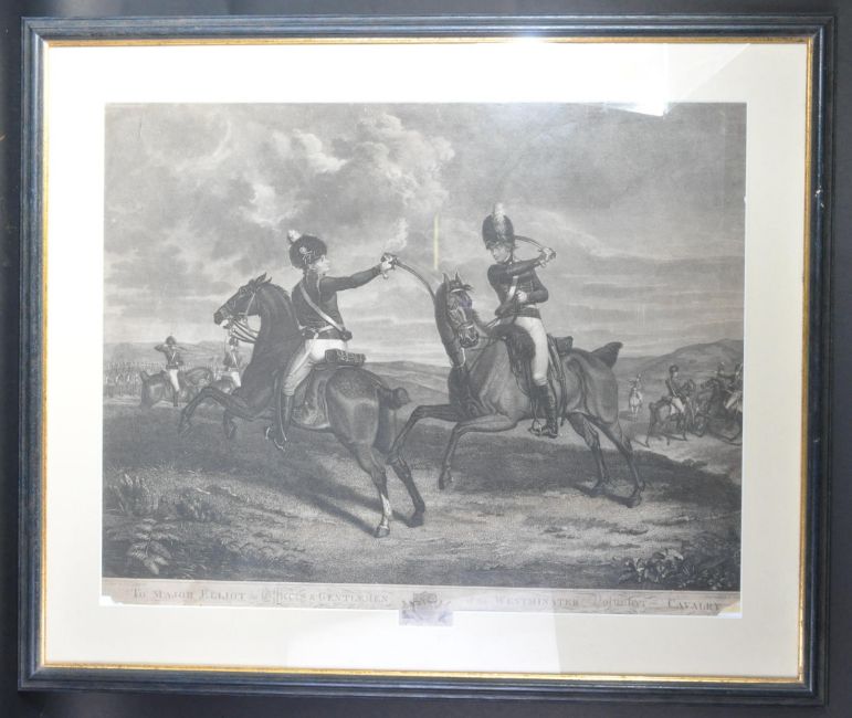 19TH CENTURY ENGRAVING BY SCHIAVONETTI - WESTMINSTER VOLUNTEER CAVALRY