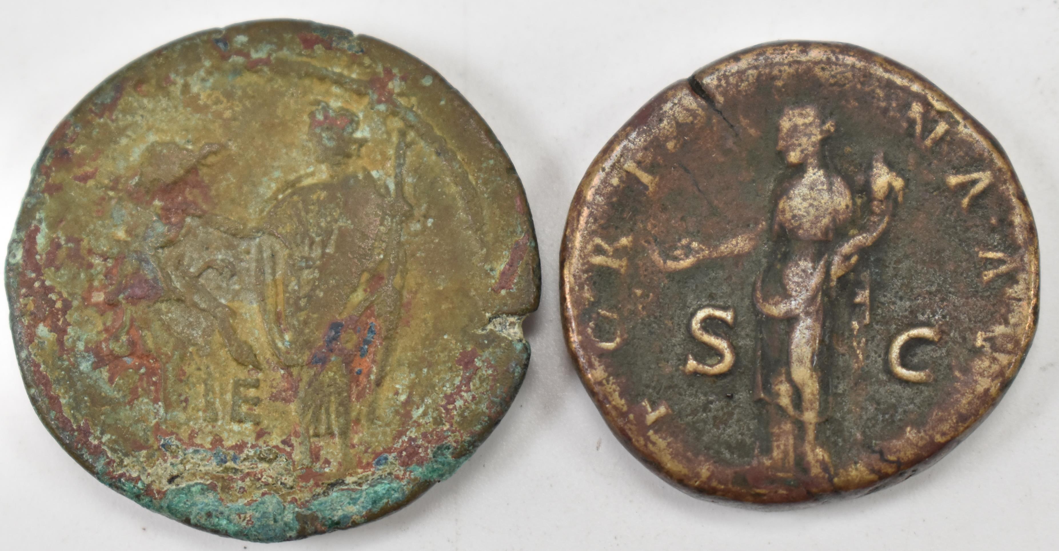 TWO ANCIENT ROMAN IMPERIAL COINS FROM THE REIGN OF HADRIAN - Image 2 of 2