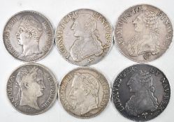 COLLECTION OF FRENCH 18TH CENTURY .900 SILVER COINS
