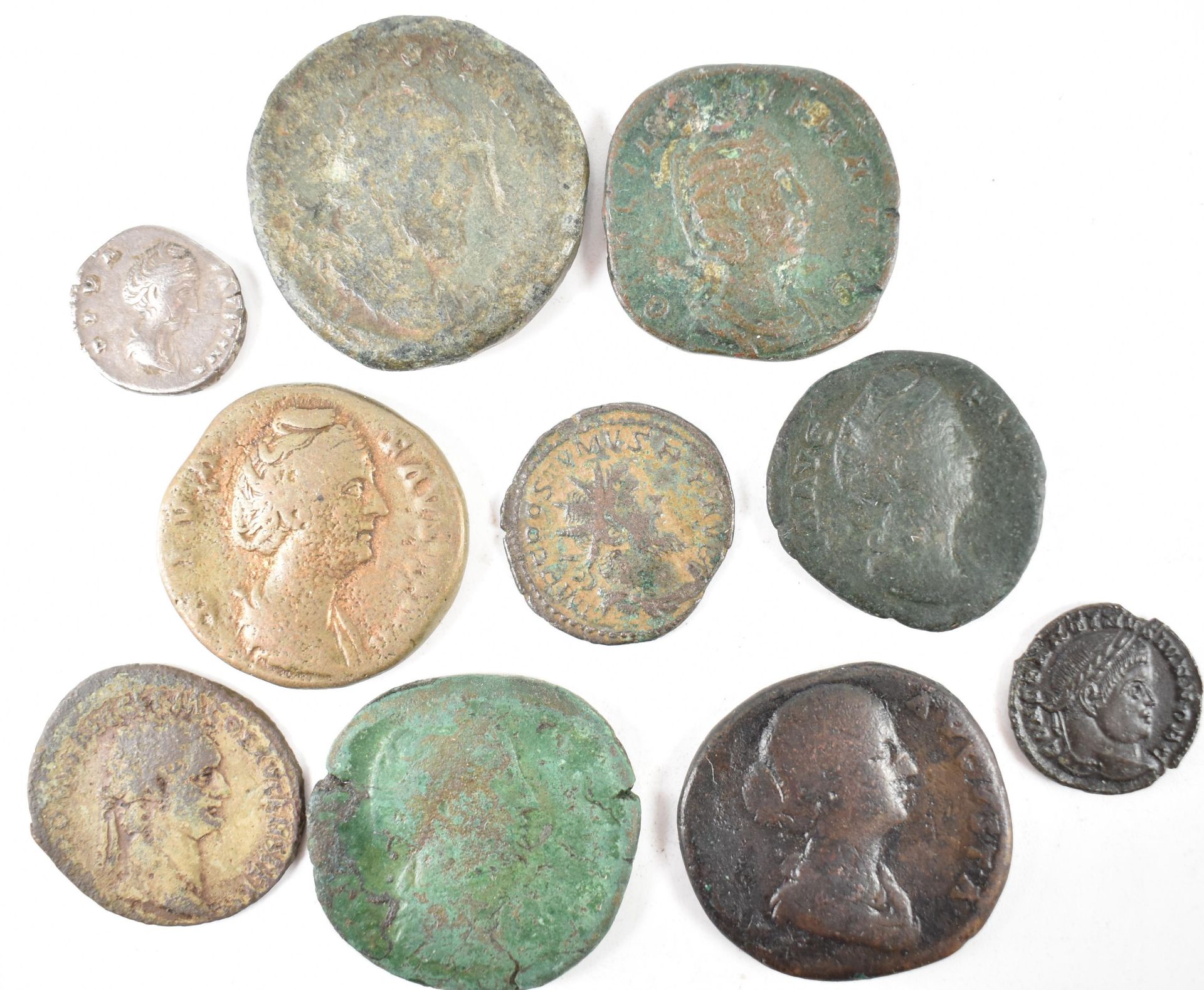 COLLECTION OF TEN ANCIENT ROMAN IMPERIAL COINS