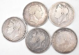 COLLECTION OF FIVE 19TH CENTURY .925 SILVER COINS