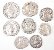 COLLECTION OF SILVER GREEK AND ROMAN COINS