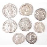 COLLECTION OF SILVER GREEK AND ROMAN COINS