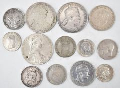 COLLECTION OF 18TH CENTURY AND LATER SILVER WORLD COINS