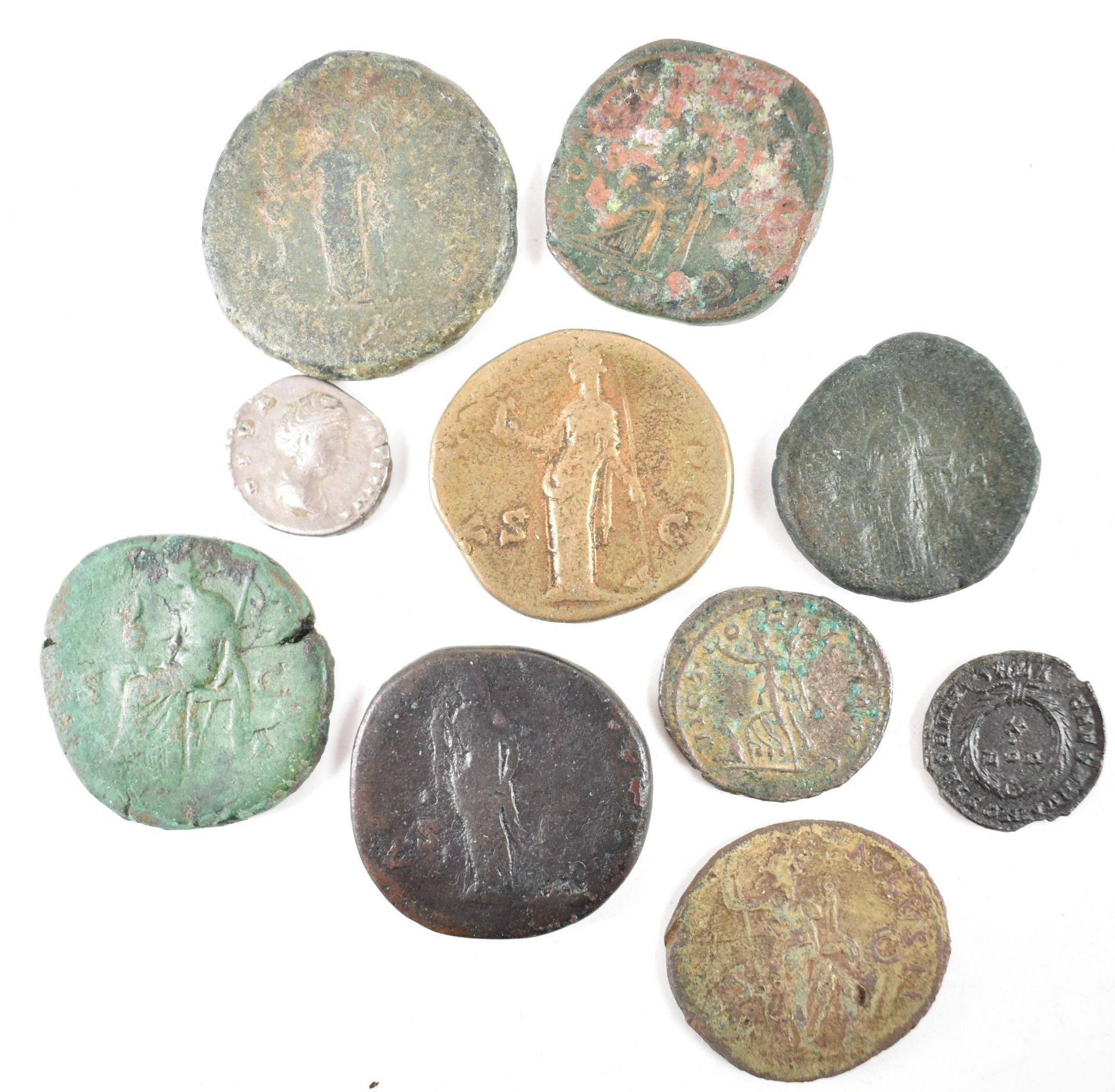COLLECTION OF TEN ANCIENT ROMAN IMPERIAL COINS - Image 4 of 4