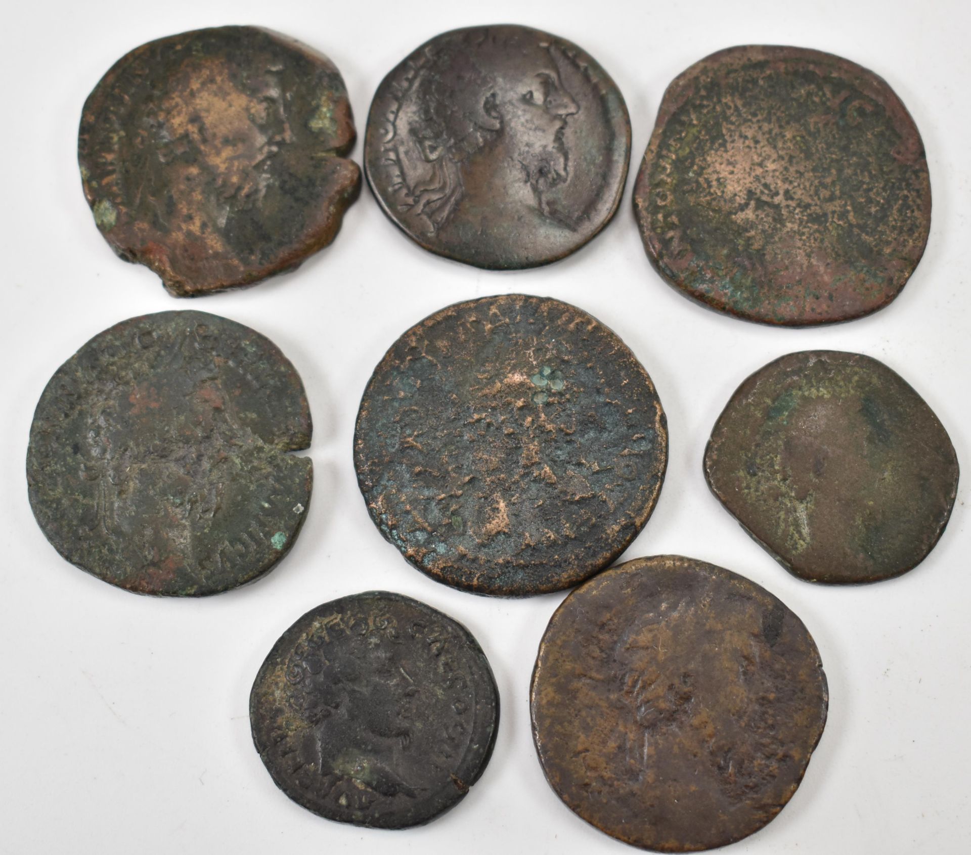 EIGHT ROMAN IMPERIAL COINS FROM MARCUS AURELIUS