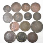 COLLECTION OF 18TH CENTURY AND LATER COPPER COINS