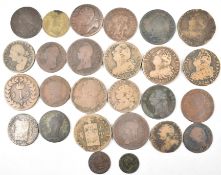 COLLECTION OF FRENCH COPPER 18TH CENTURY AND LATER COINS