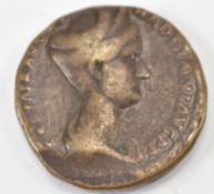 ROMAN COIN SABINA WIFE OF HADRIAN - SESTERTIUS COIN 136AD