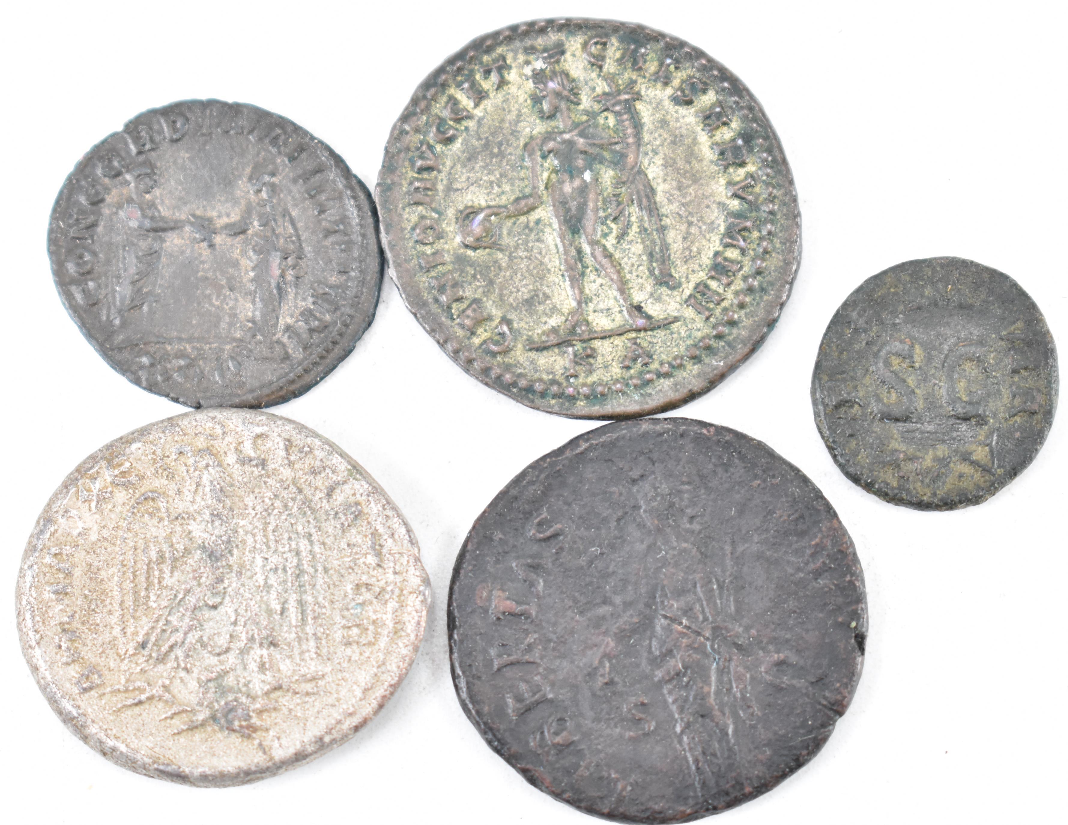 COLLECTION OF FIVE ANCIENT ROMAN IMPERIAL AND REPUBLIC COINS - Image 2 of 2