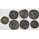 SEVEN ROMAN IMPERIAL COINS FROM MARCUS AURELIUS