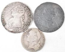 THREE EUROPEAN 18TH CENTURY AND LATER COINS