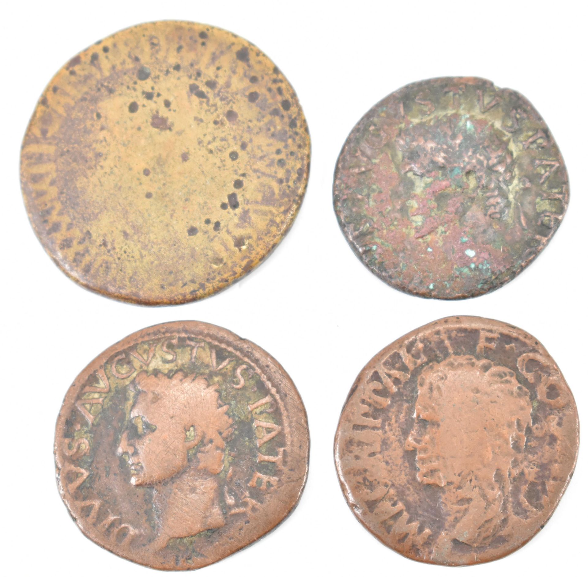FOUR ROMAN IMPERIAL COINS FROM THE REIGN OF TIBERIUS