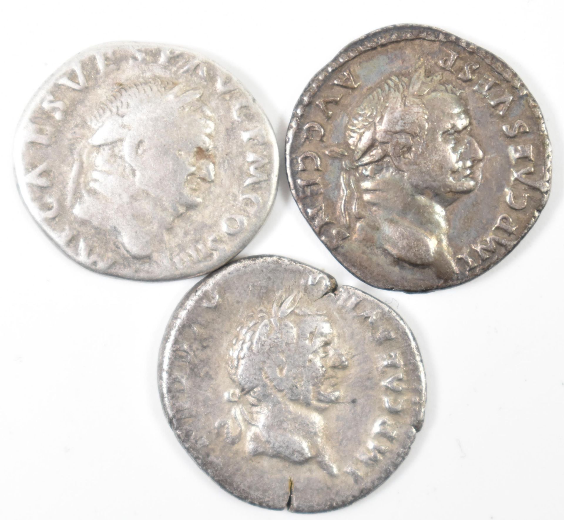 COLLECTION OF THREE SILVER DENARIUS FROM THE REIGN OF VESPASIAN