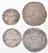COLLECTION OF FOUR MEDIEVAL 13TH CENTURY AND LATER COINS