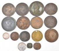 COLLECTION OF EARLY 18TH CENTURY GEORGE II AND LATER COINS