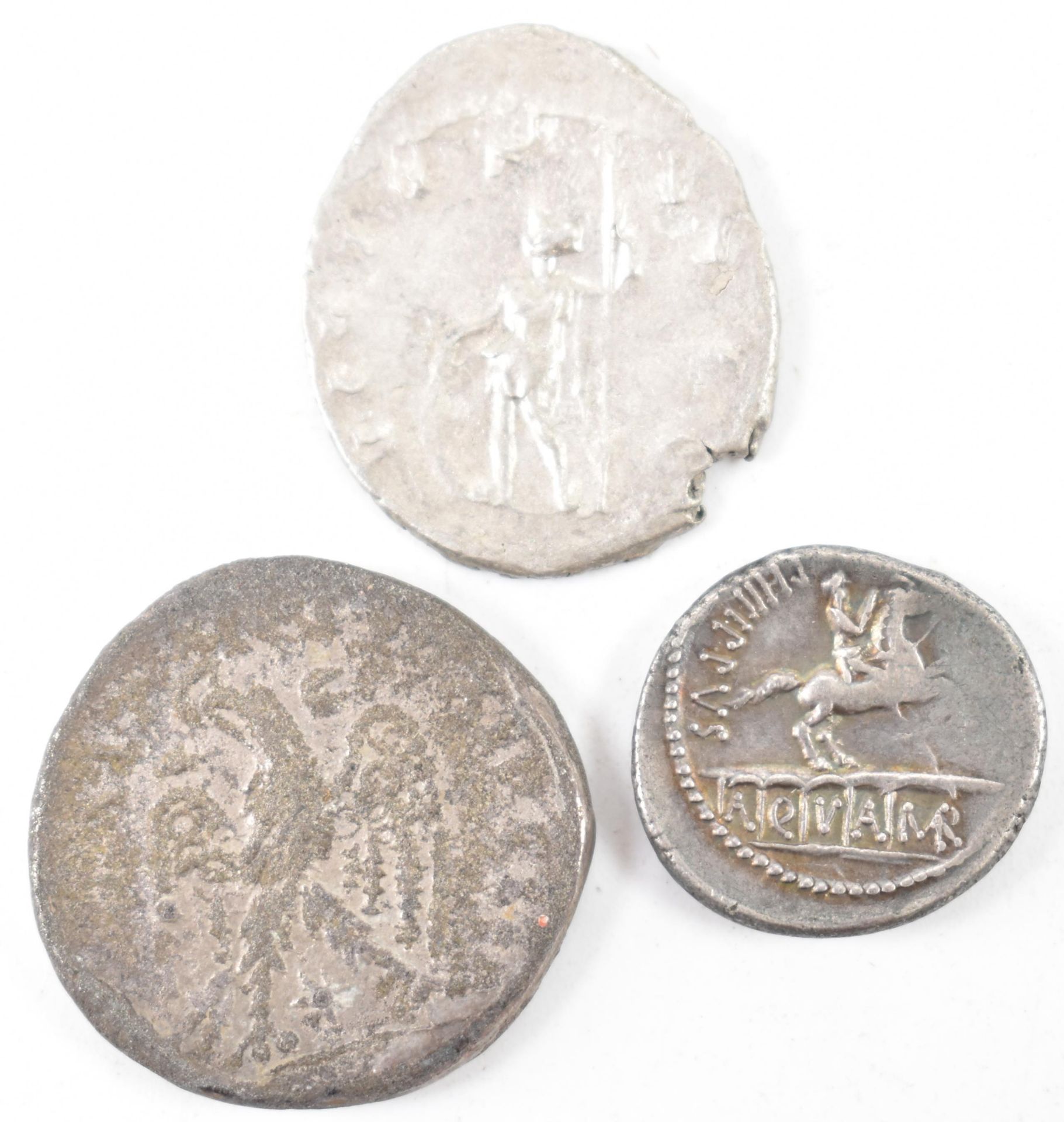 COLLECTION OF THREE ROMAN IMPERIAL SILVER AND OTHER COINS - Image 2 of 2