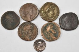 SEVEN ROMAN IMPERIAL COINS FROM THE REIGN OF COMMODUS