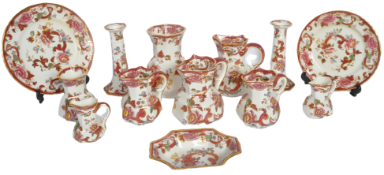 COLLECTION OF VINTAGE MANDALAY RED IRONSTONE CHINA