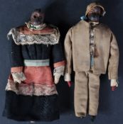 TWO EARLY 20TH CENTURY AFRICAN NUT HEAD DOLLS