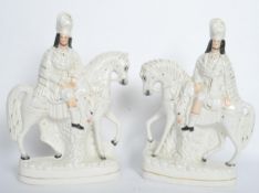 PAIR OF 19TH CENTURY STAFFORDSHIRE FLAT BACK FIGURES - SCOTTISH