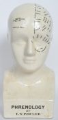 VINTAGE 20TH CENTURY CERAMIC PHRENOLOGY HEAD