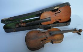 TWO 20TH CENTURY VIOLINS & CASE