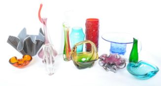 COLLECTION OF MID CENTURY ART GLASS - MURANO & OTHERS