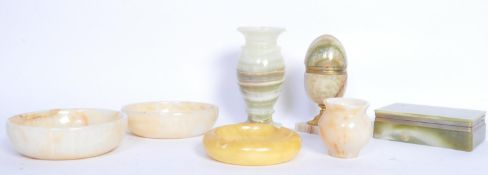 COLLECTION OF VINTAGE 20TH CENTURY ONYX ORNAMENTS